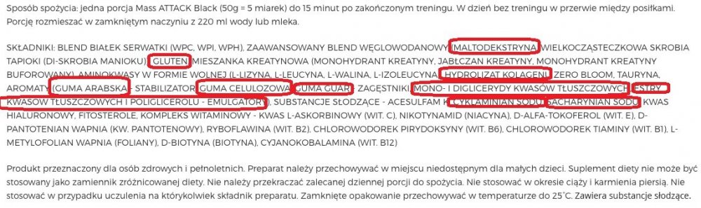 Skład Mass Attack oraz skutki uboczne i bezpieczeństwo