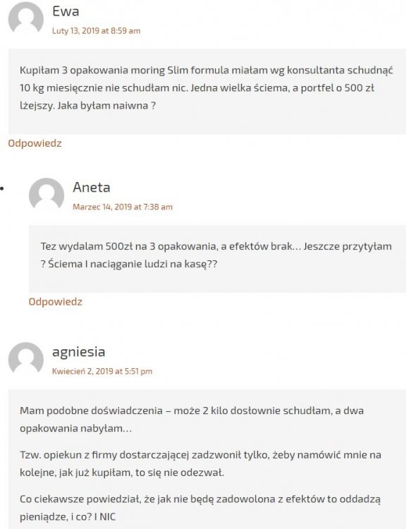 Slim Formula Moring - opinie i recenzje